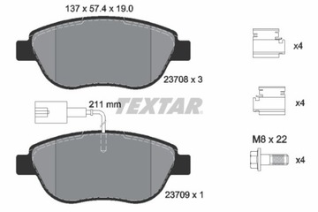 КОЛОДКИ ТОРМОЗНЫЕ FIAT ПЕРЕД STILO 1,9D/DOBLO 10- Z ДАТЧИКОМ 2370802