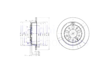 DELPHI ДИСКИ ТОРМОЗНЫЕ ТОРМОЗНЫЕ 2 ШТУКИ. ЗАД MAZDA XEDOS 9 2.0 2.3 2.5