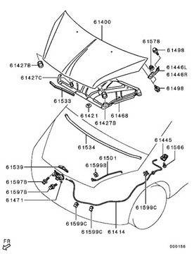 ТРОС КАПОТА КРЫШКИ MITSUBISHI COLT 2004-2012