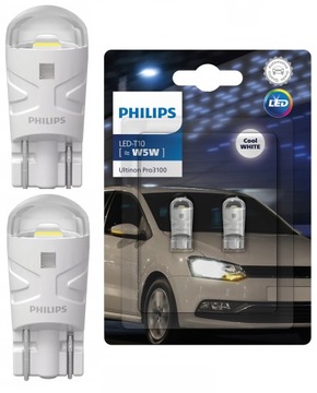 ЛАМПОЧКИ LED (СВЕТОДИОД ) PHILIPS ULTINON PRO3100 W5W T10 6000K