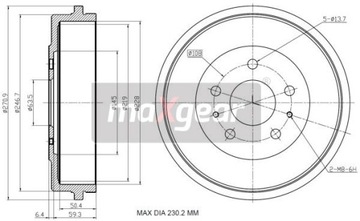 MAXGEAR БАРАБАН ТОРМОЗНОЙ 19-3680