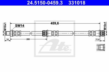 ПАТРУБОК ТОРМОЗНОЙ ГИБКИЙ 24.5150-0459.3