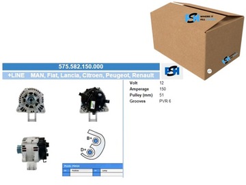 ГЕНЕРАТОР RENAULT 150A ГЕНЕРАТОР BV PSH