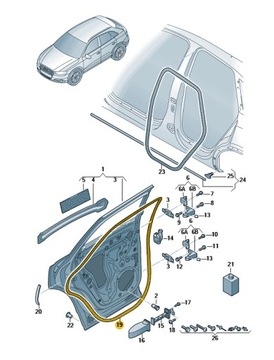 ВНЕШНЯЯ УПЛОТНИТЕЛЬ ДВЕРЬ ЗАД ЛЕВАЯ AUDI Q3 ASO