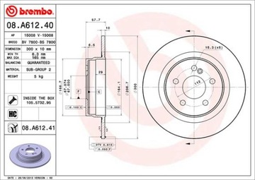 08.A612.41 BREMBO ДИСК ТОРМОЗНОЙ