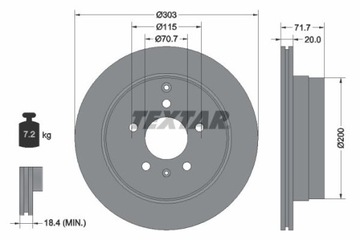 TEXTAR 92165503 ДИСК ТОРМОЗНОЙ