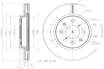 MAXGEAR ДИСКИ ТОРМОЗНЫЕ ТОРМОЗНЫЕ 2 ШТУКИ. SUZUKI SWIFT 10- Z POWŁOKĄ