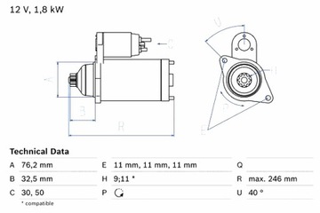 BOSCH СТАРТЕР MERCEDES V 638 2 AUDI A3 FORD GALAXY I GALAXY MK I