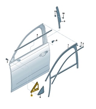 УПЛОТНИТЕЛЬ NAROŻNIKA ДВЕРЬ ПЕРЕД ПРАВОЕ AUDI A6 C8