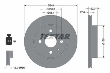 TEXTAR 92165603 ДИСК ТОРМОЗНОЙ