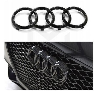 ЭМБЛЕМА ПЕРЕД AUDI A3, A4 B7, B8, A5, A6 C8 ЧЕРНЫЙ ГЛЯНЕЦ 273MM