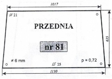 СТЕКЛО ПЕРЕД MF K91 MF-255 URSUS 4512 NR.81 MOTOGENERIC