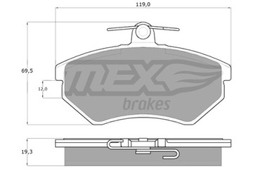 TOMEX BRAKES КОЛОДКИ ТОРМОЗНЫЕ VW PASSAT 88-96 19MM