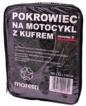 ЧЕХОЛ МОТОЦИКЛЕТНЫЙ MORETTI Z KUFREM ROZMIAR-S