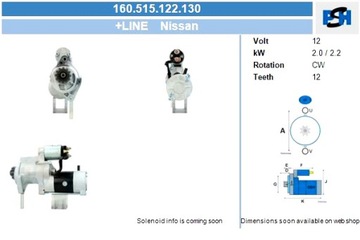 BV PSH СТАРТЕР NISSAN 2.2 KW СТАРТЕР