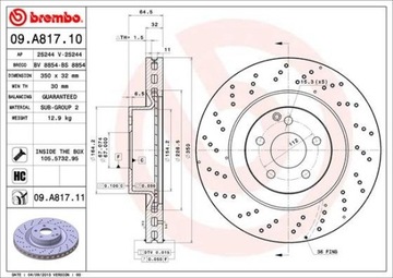 ДИСК ТОРМОЗНОЙ ПЕРЕДНЯЯ UV MERCEDES W221 S-KLASA