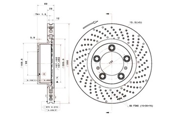 BREMBO ДИСКИ ТОРМОЗНЫЕ ТОРМОЗНЫЕ 2 ШТУКИ. ПЕРЕД PORSCHE 718 BOXSTER 718 CAYMAN