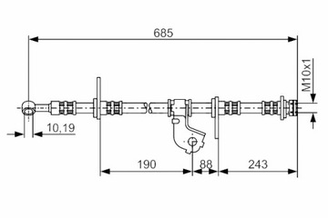 BOSCH ПАТРУБОК ТОРМОЗНОЙ ГИБКИЙ ПЕРЕД P HONDA CIVIC VI MG MG ZS