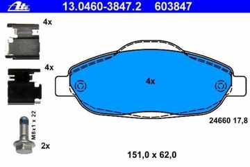 КОЛОДКИ HAM ПЕРЕД PEUGEOT 308 07-, PEUGEOT 3008 09-