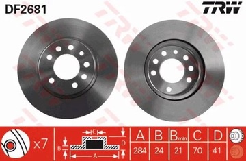 DF2681 ДИСК HAM. OPEL CALIBRA 2.5 V6 93-