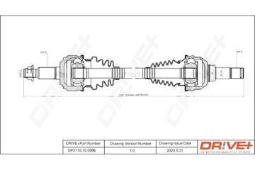 DRIVE+ ПОЛУОСЬ ПРИВОДНАЯ VOLKSWAGEN TOUAREG 10-18 L + P ЗАД