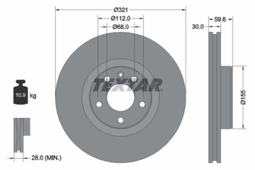 TEXTAR 92132305 ДИСК ТОРМОЗНОЙ