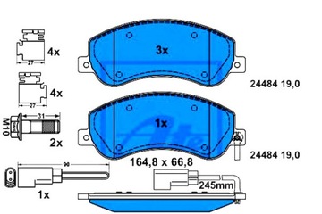 КОЛОДКИ ТОРМОЗНЫЕ FORD ПЕРЕД TRANSIT 2,2-3,2 TDCI 0