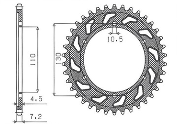 ЗУБЧАТКА ЗАДНЯЯ 4385 47 R6 06-15, MT-09 14-15 (+3), GSXR 750, GSX R 600 11-15