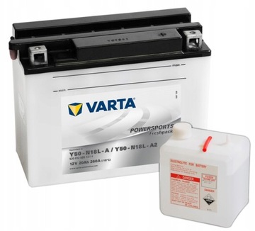 АККУМУЛЯТОР МОТОЦИКЛЕТНЫЙ VARTA Y50-N18L-A2 20AH 260A