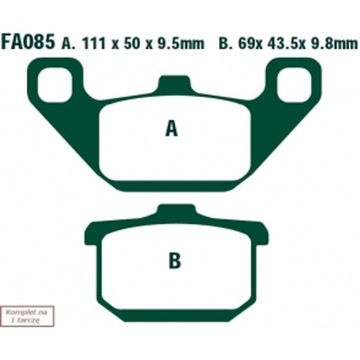 КОЛОДКИ HAM. MOTO. KAWASAKI EL 250 D1-D5 (90-94) FA085