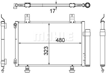 РАДИАТОР КОНДИЦИОНЕРА - КОНДЕНСАТОР, BEHR MAHLE AC 495 000S