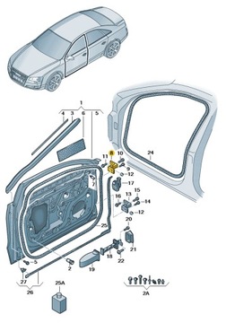 ЗАВЕСА ДВЕРЬ ПЕРЕДНИХ ВЕРХНИЙ ЛЕВЫЙ AUDI A8 D4 A7 C7 ASO ORYGNIAŁ НОВЫЙ