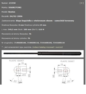 ТЕЛЕСКОП КРЫШКИ БАГАЖНИКА БАГАЖНИКА ПОДОЛЬСК KR23358