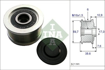 СЦЕПЛЕНИЕ ГЕНЕРАТОРА INA 535 0046 10