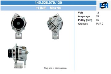 BV PSH ГЕНЕРАТОР MAZDA 70A ГЕНЕРАТОР