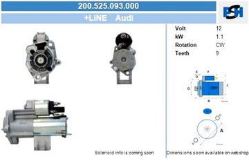 BV PSH СТАРТЕР AUDI 1.1 KW СТАРТЕР