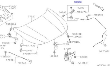 ТРОС ОТКРЫВАНИЯ КАПОТА SUBARU OUTBACK LEGACY 2020-