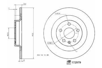 FEBI BILSTEIN ДИСКИ ТОРМОЗНЫЕ ТОРМОЗНЫЕ 2 ШТУКИ. ЗАД VOLVO S60 III V60 II XC60 II