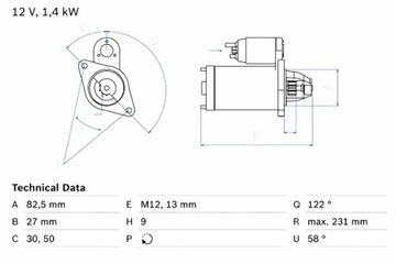 BOSCH СТАРТЕР AUDI A4 B5 A4 B6 A4 B7 A6 C5 A8 D2 A8 D3 ALLROAD C5