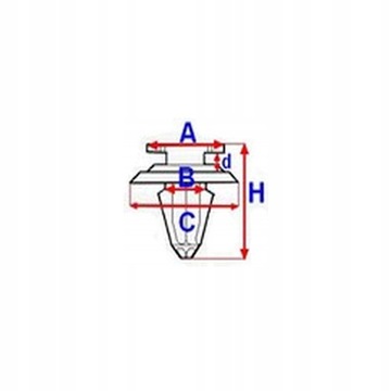 ROMIX КЛИПСА НАКЛАДОК БОКОВЫХ CITROEN BERLINGO 96-08 / XM II / ZX / PEUGEOT P