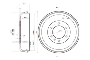 BREMBO БАРАБАНЫ ТОРМОЗНЫЕ 2 ШТУКИ. ЗАД ISUZU D-MAX I 2.5D 3.0D 05.02-06.12