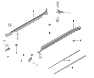 НАКЛАДКА ПОРОГУ НАКЛАДКА ДЕКОРАТИВНИЙ ПРАВЕ PORSCHE TAYCAN 9J0853058G2X