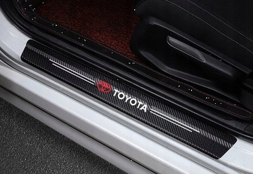 TOYOTA НАКЛЕЙКИ OCHRONNE NA ПОРОГИ 4 ШТУКИ CARBON