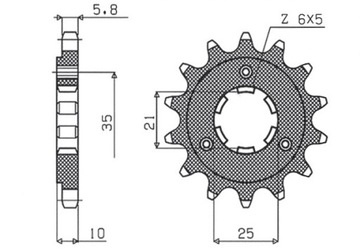 SUNSTAR ЗУБЧАТКА ПЕРЕДНЯЯ 412 15 SUZUKI DR 750S '88