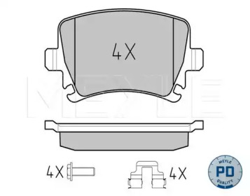 КОЛОДКИ ГАЛЬМІВНІ VOLKSWAGEN AUDI SEAT MEYLE