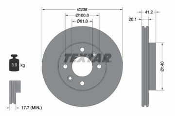 TEXTAR 92036203 ДИСК ТОРМОЗНОЙ