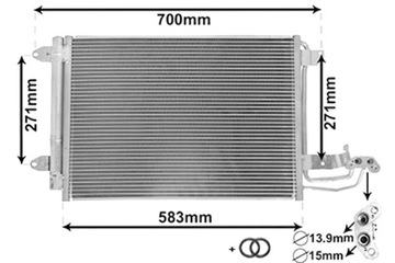 VAN WEZEL КОНДЕНСАТОР КОНДИЦИОНЕРА AUDI A3 TT SEAT ALTEA ALTEA XL LEON