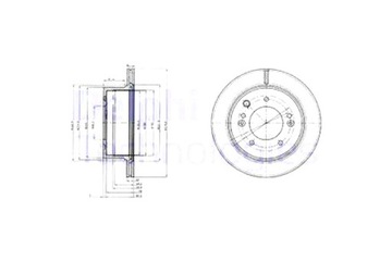 DELPHI ДИСКИ ТОРМОЗНЫЕ ТОРМОЗНЫЕ 2 ШТУКИ. ЗАД KIA SORENTO I 2.4-3.5 08.02-12.11