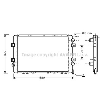 РАДІАТОР, СИСТЕМА ОХОЛОДЖУВАННЯ ДВИГУНА AVA QUALITY COOLING RTA2264