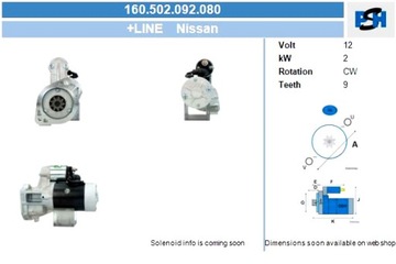 BV PSH СТАРТЕР NISSAN 2 KW СТАРТЕР